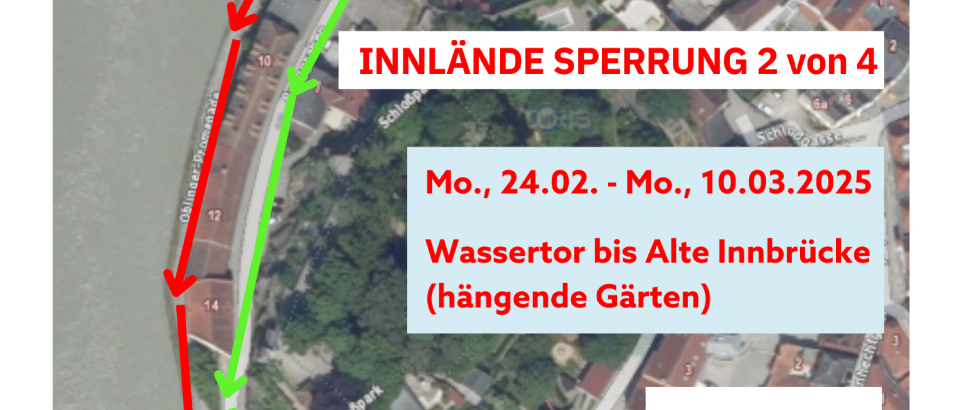 Plan Innlände Sperrung 2 von 4_Wassertor bis Alte Innbrücke